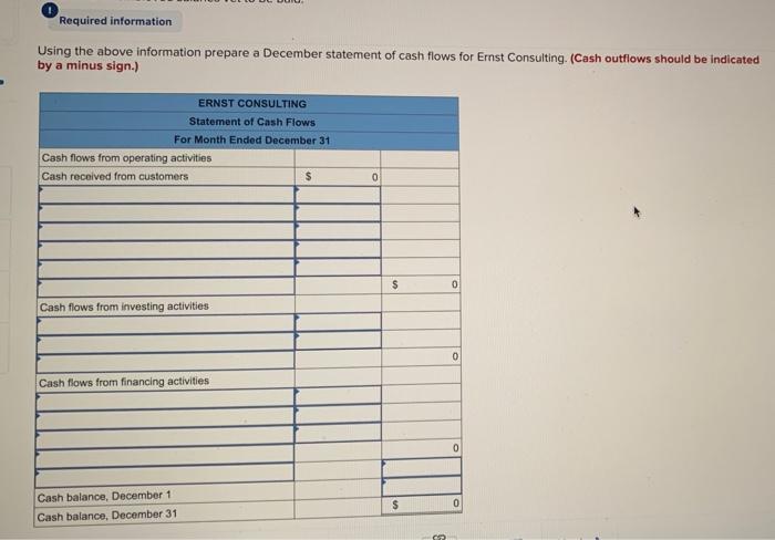 Ernst consulting statement of cash flows