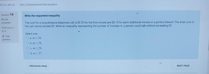 The cost of a telephone call is 0.75+0.25