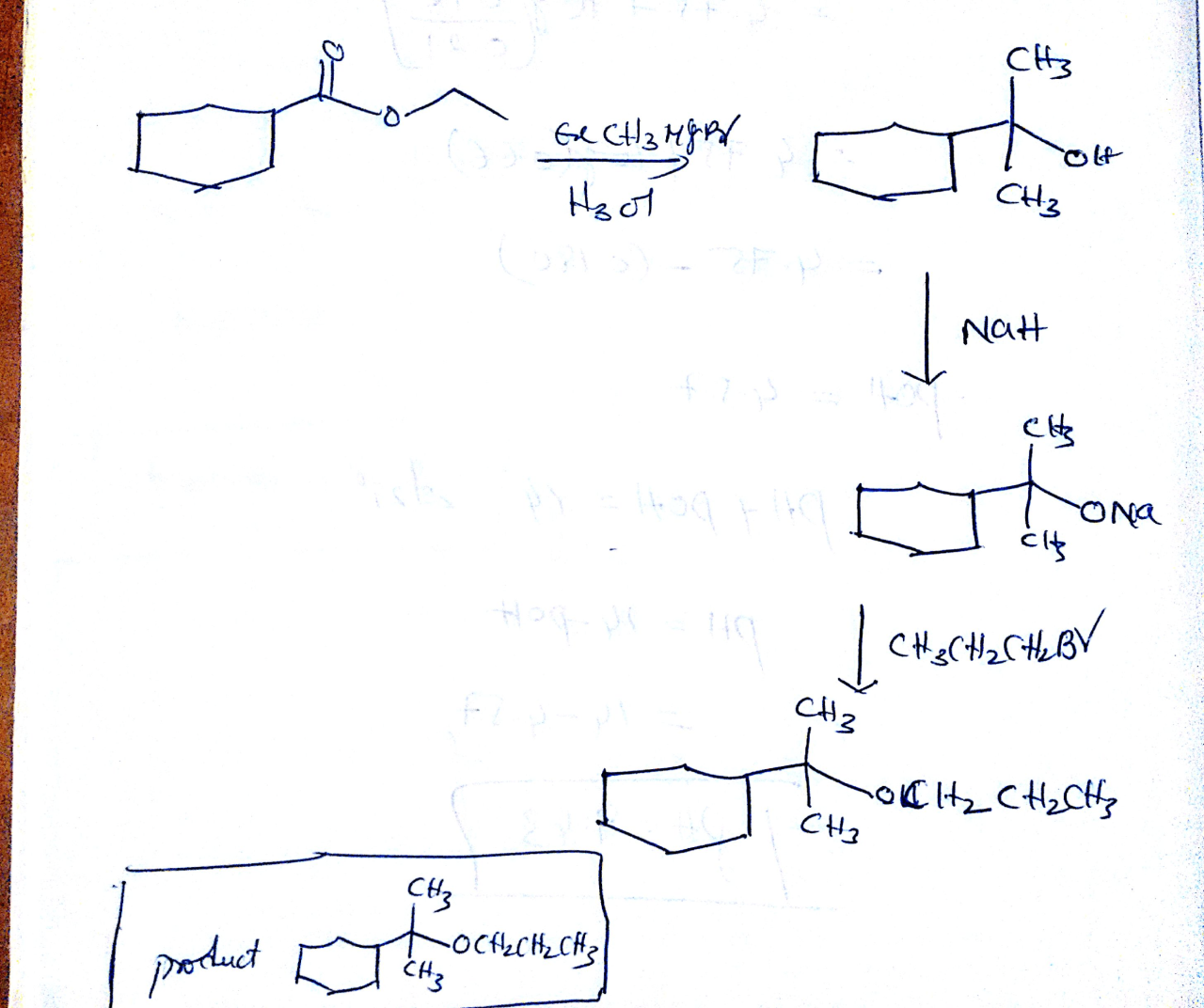 Draw the major organic product from the reaction sequence